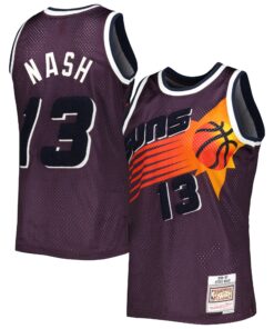 Steve Nash Phoenix Suns Mitchell &amp Ness 199697 Hardwood Classics Off-Court Swingman Jersey - Purple