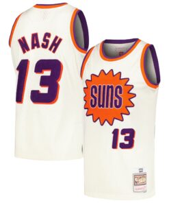 Steve Nash Phoenix Suns Mitchell &amp Ness Chainstitch Swingman Jersey - Cream