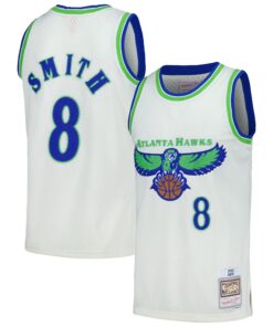 Steve Smith Atlanta Hawks Mitchell &amp Ness Chainstitch Swingman Jersey - Cream