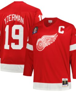 Steve Yzerman Detroit Red Wings Mitchell amp Ness Big amp Tall Captain Patch Blue Line Player Jersey  Red