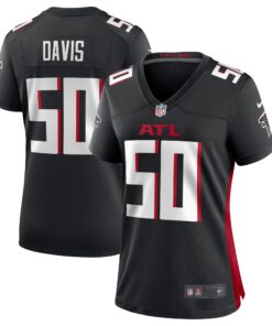 Tae Davis Atlanta Falcons  Women_s Team Game Jersey   Black