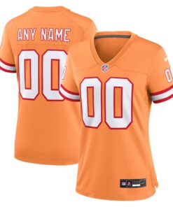 Tampa Bay Buccaneers  Women_s Custom Throwback Game Jersey  Orange