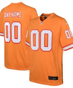 Tampa Bay Buccaneers  Youth Custom Throwback Game Jersey  Orange 1