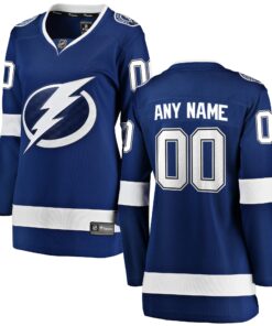 Tampa Bay Lightning Fanatics Women_s Home Breakaway Custom Jersey  Blue