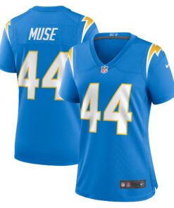 Tanner Muse Los Angeles Chargers  Women_s Team Game Jersey   Powder Blue