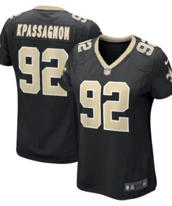 Tanoh Kpassagnon New Orleans Saints  Women_s Game Player Jersey  Black 1