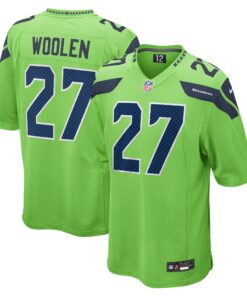 Tariq Woolen Seattle Seahawks   Game Jersey  Neon Green 1