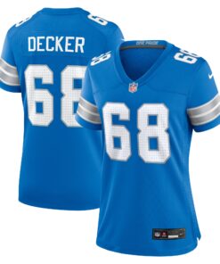 Taylor Decker Detroit Lions  Women_s Team Game Jersey   Blue