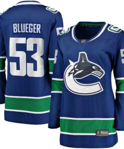 Teddy Blueger Vancouver Canucks Fanatics Women_s Home Breakaway Player Jersey  Blue