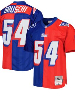 Tedy Bruschi New England Patriots Mitchell amp Ness 1996 Split Legacy Replica Jersey  RoyalRed