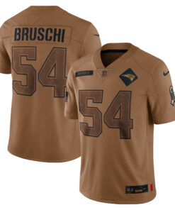 Tedy Bruschi New England Patriots  Women_s 2023 Salute To Service Retired Player Limited Jersey  Brown