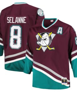 Teemu Selanne Anaheim Ducks Mitchell amp Ness Big amp Tall   Blue Line Player Jersey  Purple