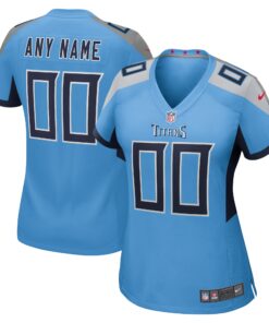 Tennessee Titans  Women_s Alternate Custom Game Jersey  Light Blue