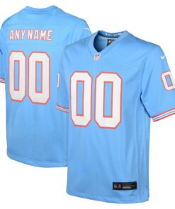 Tennessee Titans  Youth Oilers Throwback Custom Game Jersey  Light Blue
