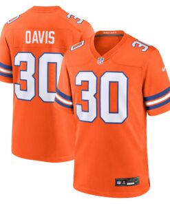 Terrell Davis Denver Broncos  Mile High Collection 1977 Throwback Retired Player Game Jersey  Orange