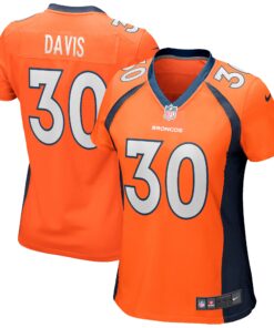 Terrell Davis Denver Broncos  Women_s Game Retired Player Jersey  Orange