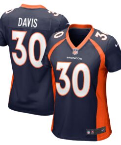 Terrell Davis Denver Broncos  Women_s Retired Player Jersey  Navy 1