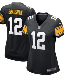 Terry Bradshaw Pittsburgh Steelers  Women_s Retired Player Jersey  Black