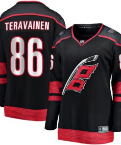 Teuvo Teravainen Carolina Hurricanes Fanatics Women_s Home Breakaway Player Jersey  Black