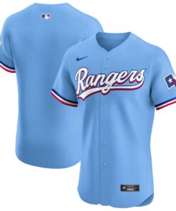 Texas RangersAlternate Vapor Premier Elite Patch Jersey  Light Blue