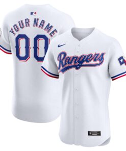 Texas RangersHome Elite Custom Jersey  White