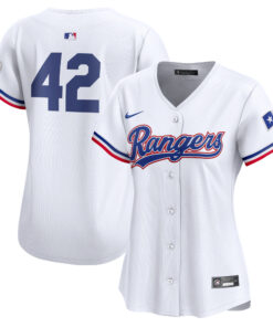  Texas RangersWomen_s 2024 Jackie Robinson Day Home Limited Jerseynbspâ€“ White