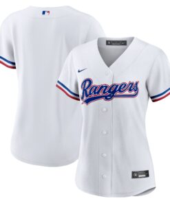 Texas RangersWomen_s Home Replica Team Jersey  White