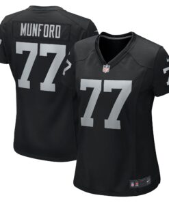 Thayer Munford Jr. Las Vegas Raiders  Women_s Team Game Jersey   Black
