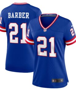 Tiki Barber New York Giants  Women_s Classic Retired Player Game Jersey  Royal