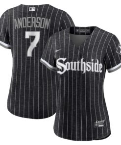 Tim Anderson Chicago White SoxWomen_s City Connect Replica Player Jersey  Black