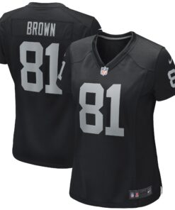 Tim Brown Las Vegas Raiders  Women_s Game Retired Player Jersey  Black