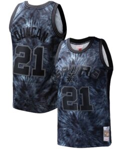 Tim Duncan San Antonio Spurs Mitchell &amp Ness Hardwood Classics 199899 Tie-Dye Swingman Jersey - Black