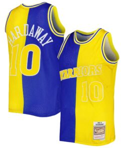 Tim Hardaway Golden State Warriors Mitchell &amp Ness Hardwood Classics 199091 Split Swingman Jersey - RoyalGold