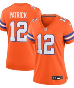 Tim Patrick Denver Broncos  Women_s Mile High Collection 1977 Throwback Player Game Jersey  Orange
