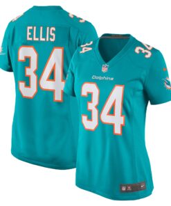 Tino Ellis Miami Dolphins  Women_s Home Game Player Jersey  Aqua