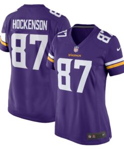T.J. Hockenson Minnesota Vikings  Women_s Game Player Jersey  Purple