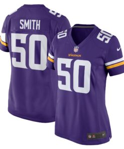 TJ Smith Minnesota Vikings  Women_s Home Game Player Jersey  Purple 1