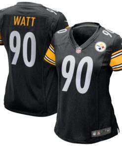 T.J. Watt Pittsburgh Steelers  Women_s Game Jersey  Black 1