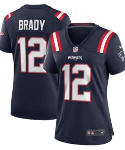 Tom Brady New England Patriots  Women_s Retired Game Jersey  Navy