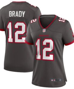 Tom Brady Tampa Bay Buccaneers  Women_s Alternate Game Jersey  Pewter