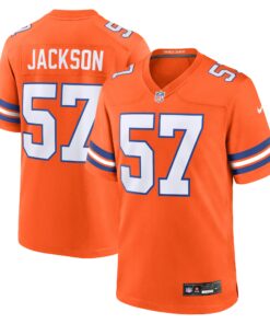 Tom Jackson Denver Broncos  Mile High Collection 1977 Throwback Retired Player Game Jersey  Orange