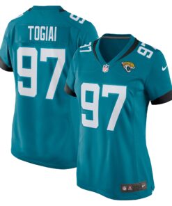 Tommy Togiai Jacksonville Jaguars  Women_s Team Game Jersey   Teal