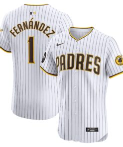 Tony FernÃ¡ndez San Diego PadresHome Elite Sponsor Patch Player Jersey  White