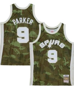 Tony Parker San Antonio Spurs Mitchell &amp Ness Hardwood Classics 200001 Ghost Green Swingman Jersey - Camo