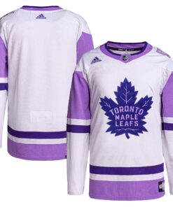 Toronto Maple Leafs Hockey Fights Cancer Primegreen Authentic Blank Practice Jersey  WhitePurple