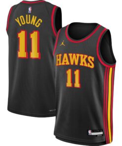 Trae Young Atlanta Hawks Jordan Brand Youth Swingman Jersey - Statement Edition - Black