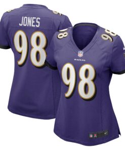 Travis Jones Baltimore Ravens  Women_s Player Game Jersey  Purple