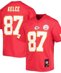 Travis Kelce Kansas City Chiefs Youth Replica Player Jersey  Red