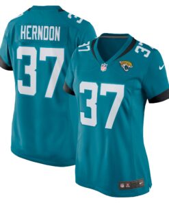 Tre Herndon Jacksonville Jaguars  Women_s Game Jersey  Teal