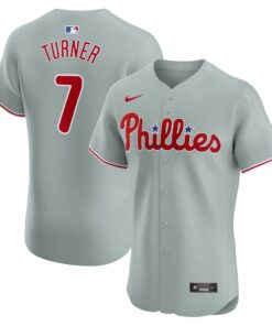 Trea Turner Philadelphia PhilliesRoad Elite Player Jersey  Gray